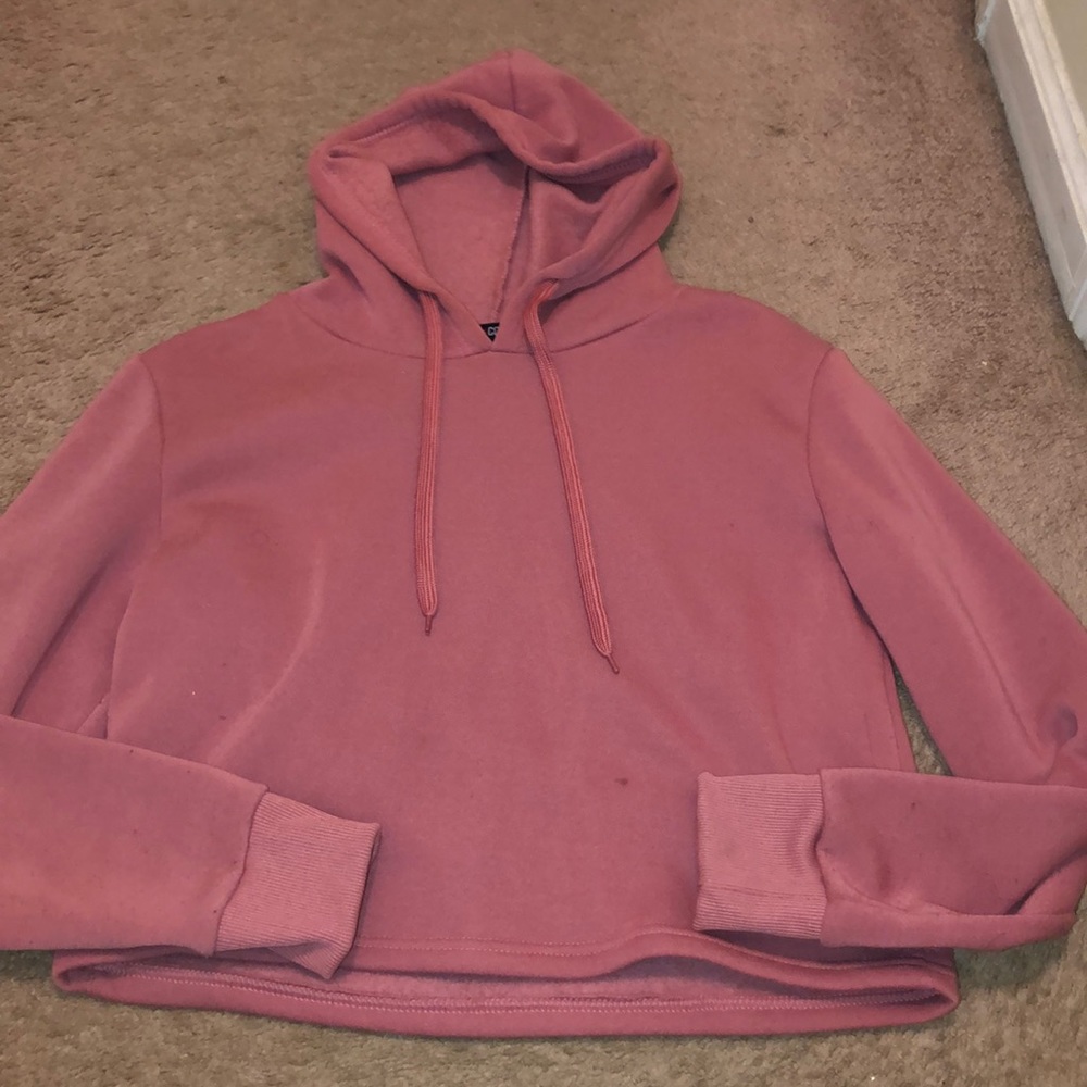 Cropped sweatshirt with hood